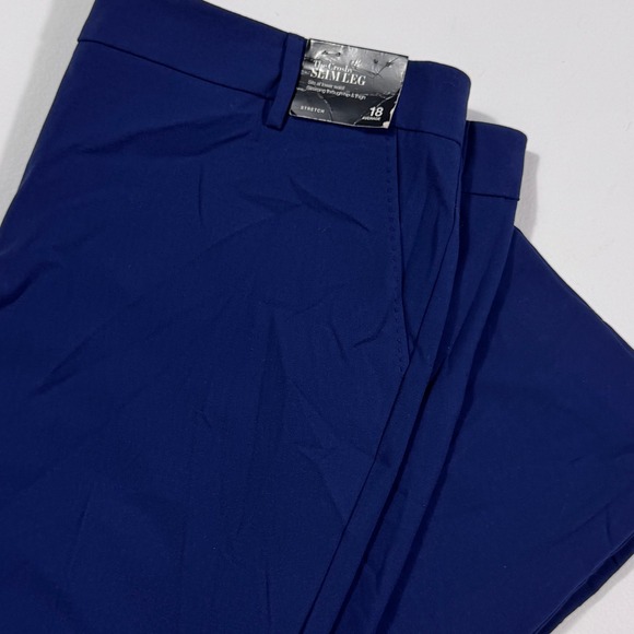 New York & Company Pants - New York & Company Crosby Slim Leg Pants Slacks Blue Stretch 18 Average NWT